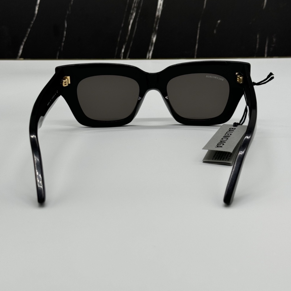 NEW BB0234S 001 BALENCIAGA SQUARE BLACK WOMEN SUNGLASSES - Picture 8 of 12